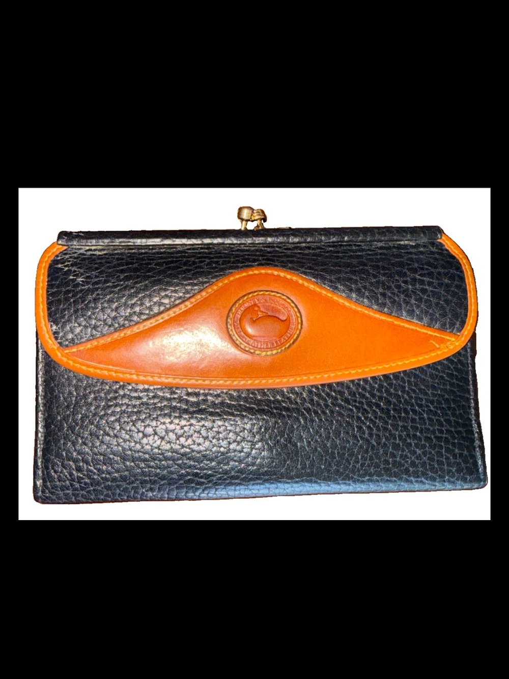 Vintage Dooney & Bourke All Weather Leather Wallet Credit Card Organizer Black